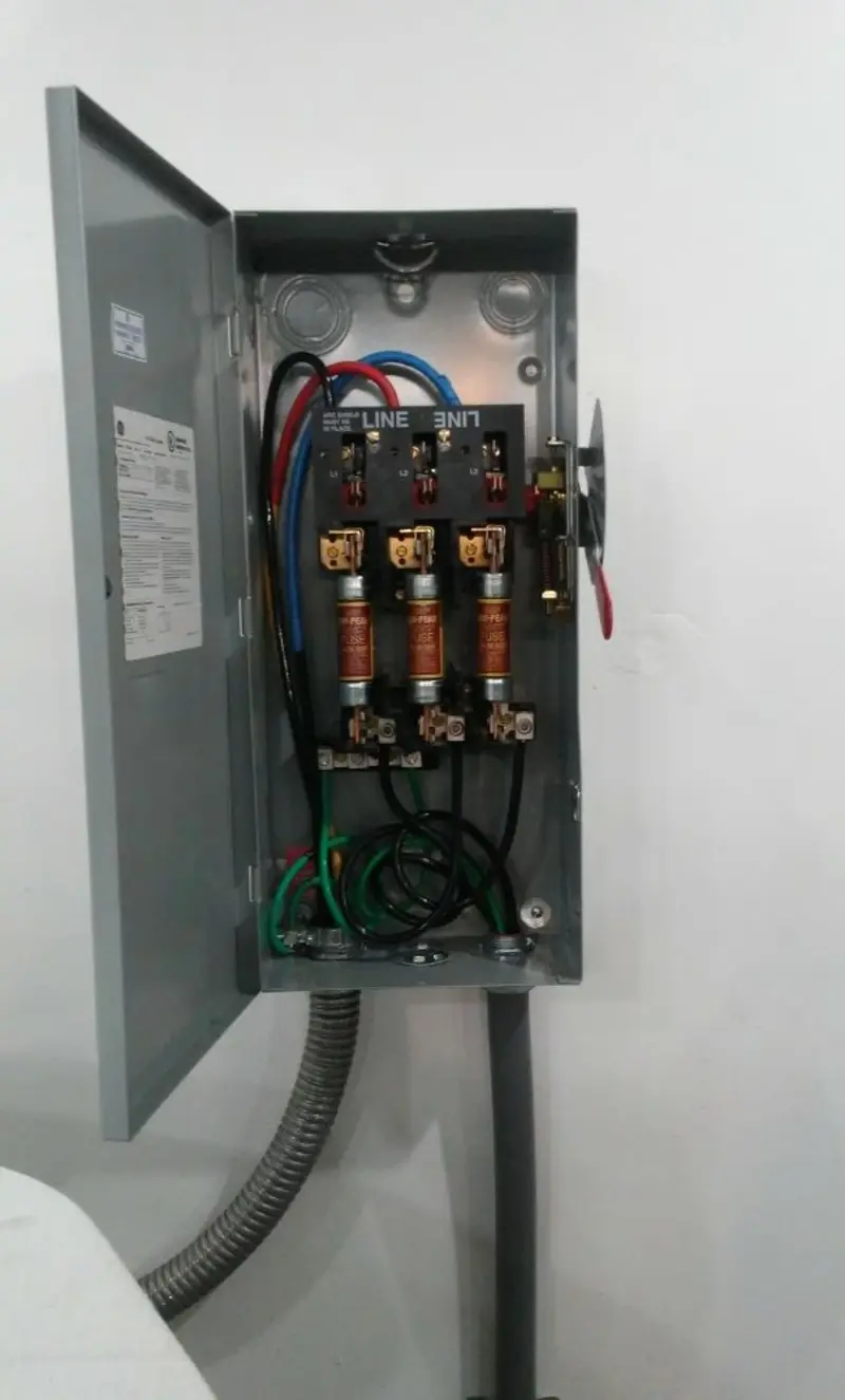 Three-phase disconnect switch installed for Electrical Wiring & Rewiring in Boothbay
